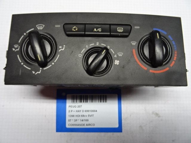 PANNEAU DE COMMANDE CLIMATISATION 207 / 207+ (WA / WC / WM), Kontakt-peugeot@peugeot.com, Utilisé, Peugeot Deutschland GmbH, Bahnhofsplatz
65423  Rüsselsheim, DE