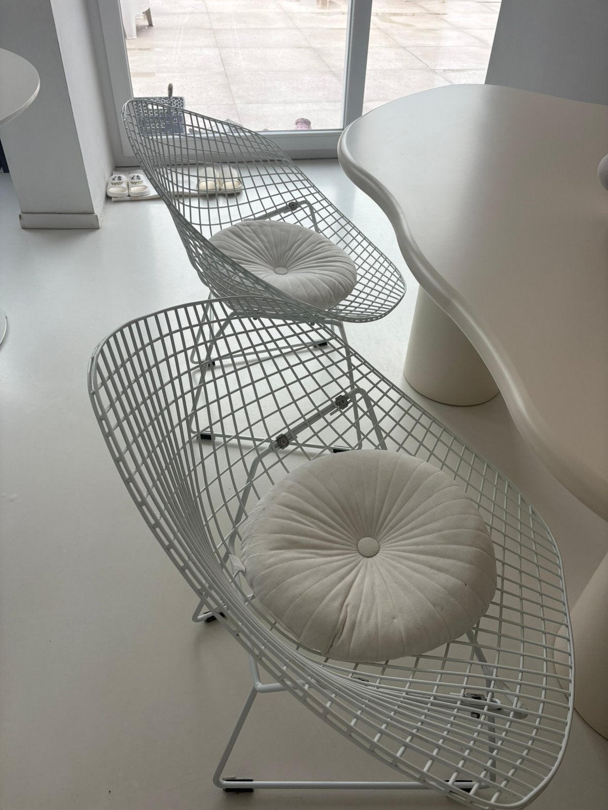 Chaises design blanches style Diamond, Maison & Meubles, Chaises, Enlèvement, Utilisé, Blanc, Métal