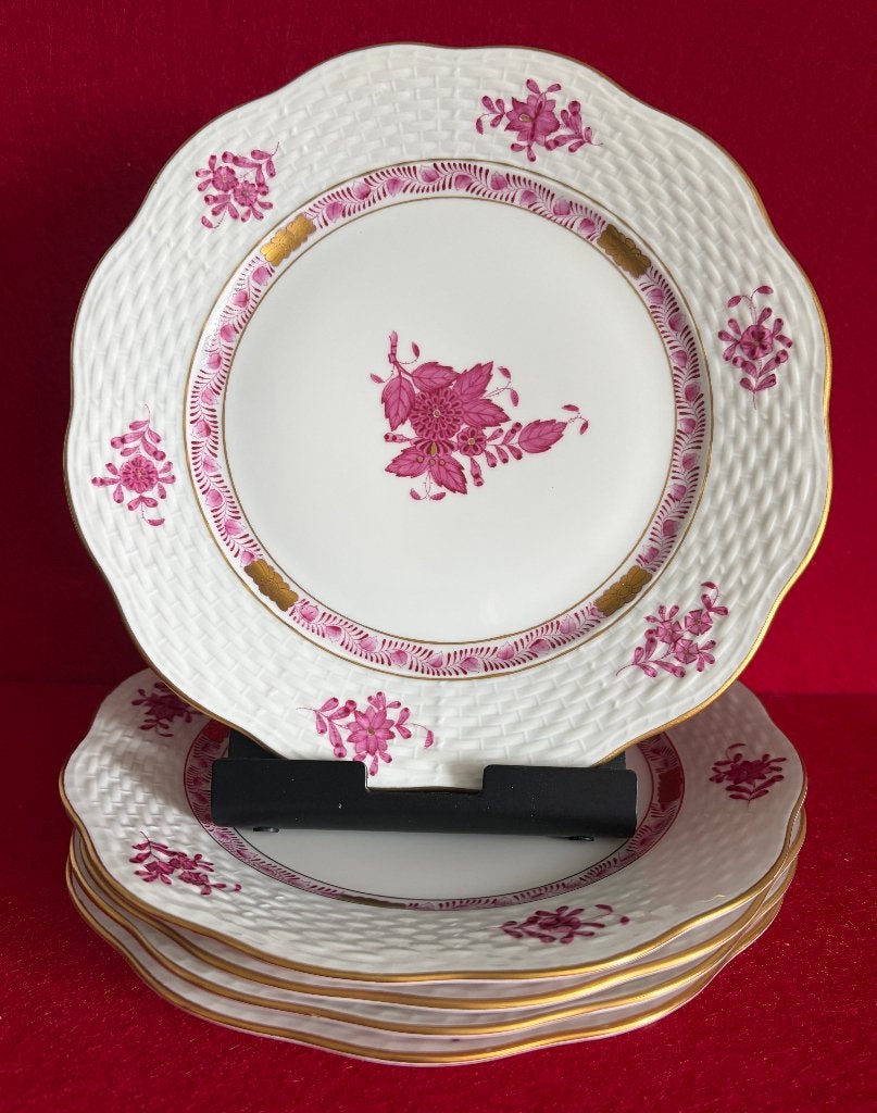 Vintage 5 Herend porseleinen dessertborden AP 517, Ophalen of Verzenden