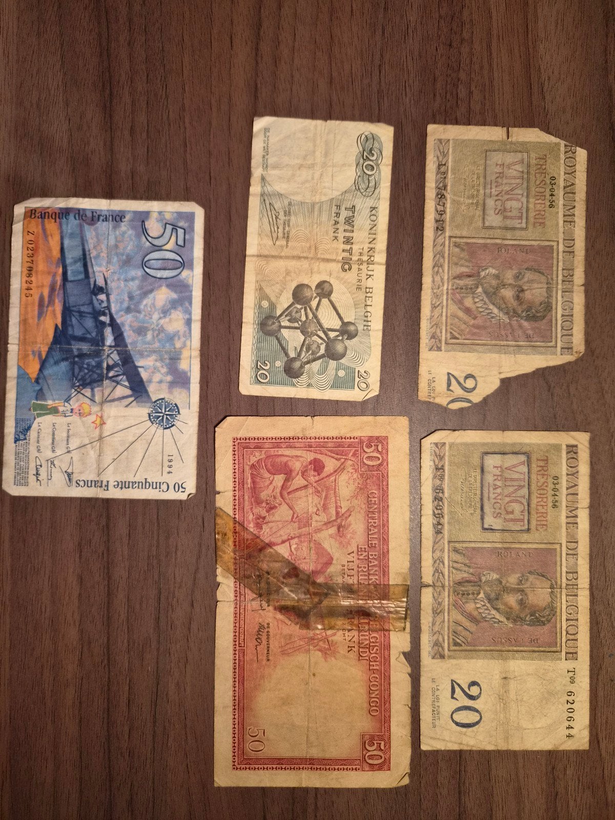5 Varia oude bankbiljetten, Postzegels en Munten, Ophalen of Verzenden