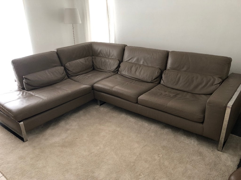 Lederen zetel Maxdivani, Maison & Meubles, Canapés | Salons, Utilisé, Banc d'angle, Quatre personnes ou plus, Cuir, Enlèvement