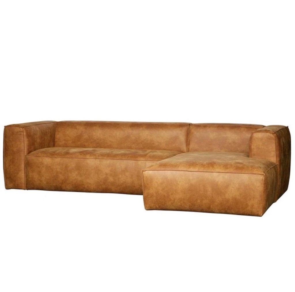 Woood sofa bean cognac, Huis en Inrichting, Ophalen, Gebruikt, Leer, Modern