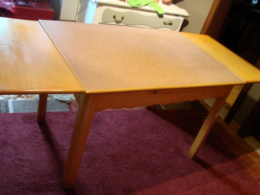vintage: houten tafel (hobby-werk-keuken)verlengbaar, Ophalen, Gebruikt, 100 tot 150 cm, 50 tot 100 cm