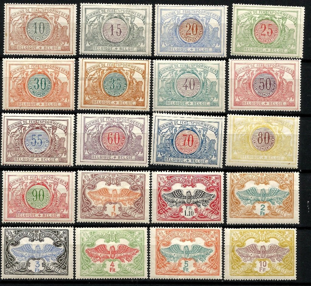 1902/1951 Verschillende spoorwegzegels met scharnier (12 sca, Sans timbre, Autre, Trace d'autocollant, 1 Autocollant