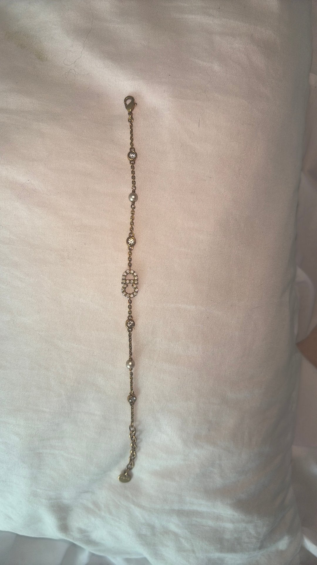 Dior-Blanc, Handtassen en Accessoires, Armbanden, Gebruikt, Verzenden, Wit, Goud