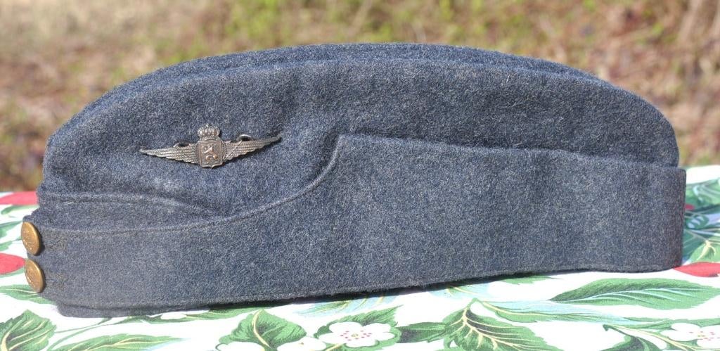 calot de la force aérienne belge avec bouton et insible, Enlèvement ou Envoi, Armée de l'air, Casque ou Béret