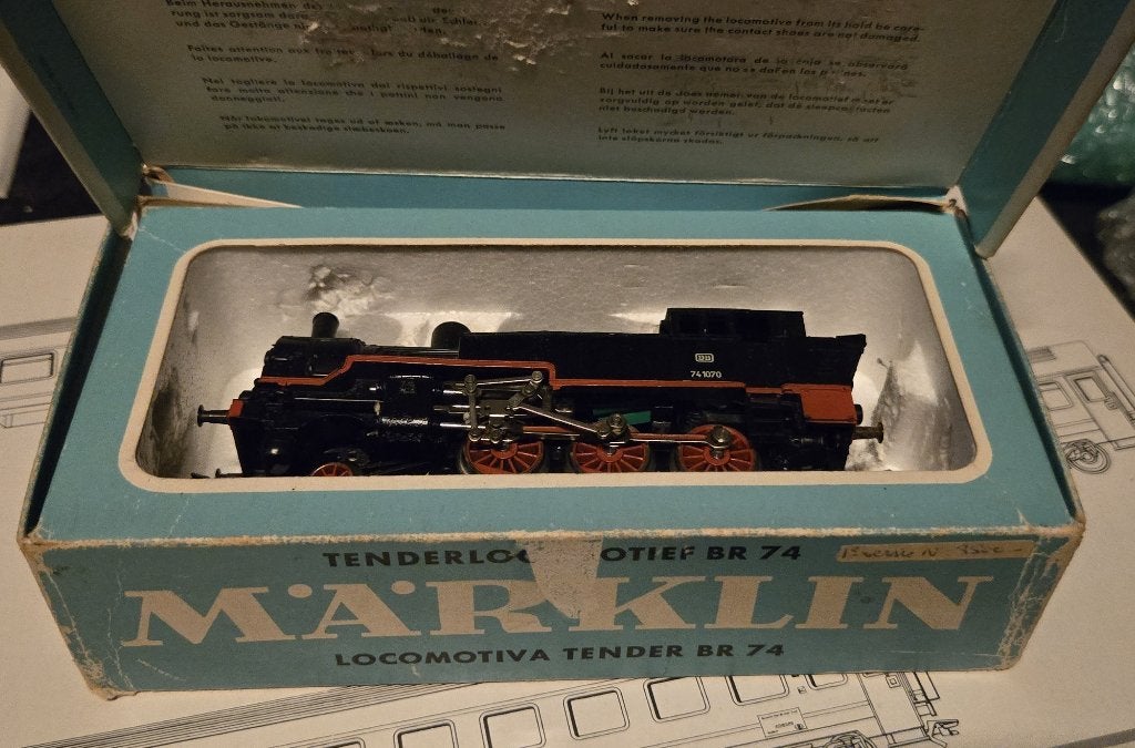 Locomotive Marklin BR74 - 3095 1ère édition, Wisselstroom, Gebruikt, Locomotief, Ophalen of Verzenden
