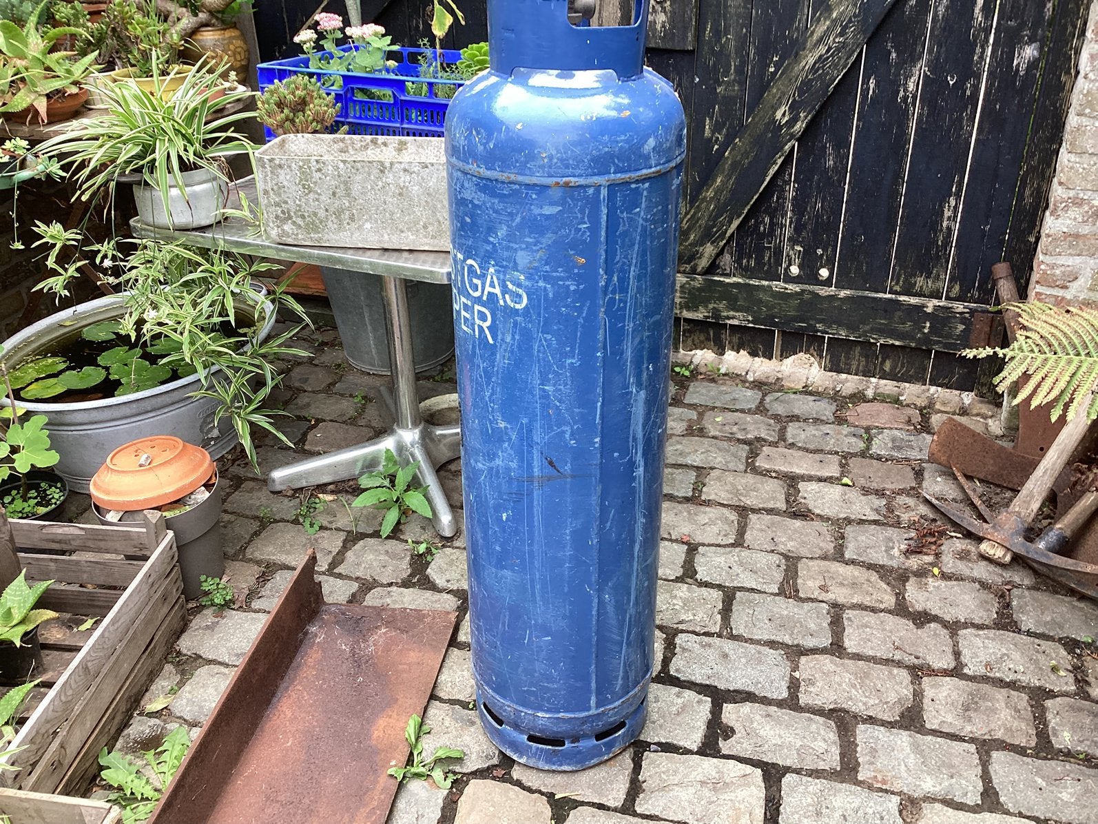 Grote gasfles, Ophalen, Zo goed als nieuw