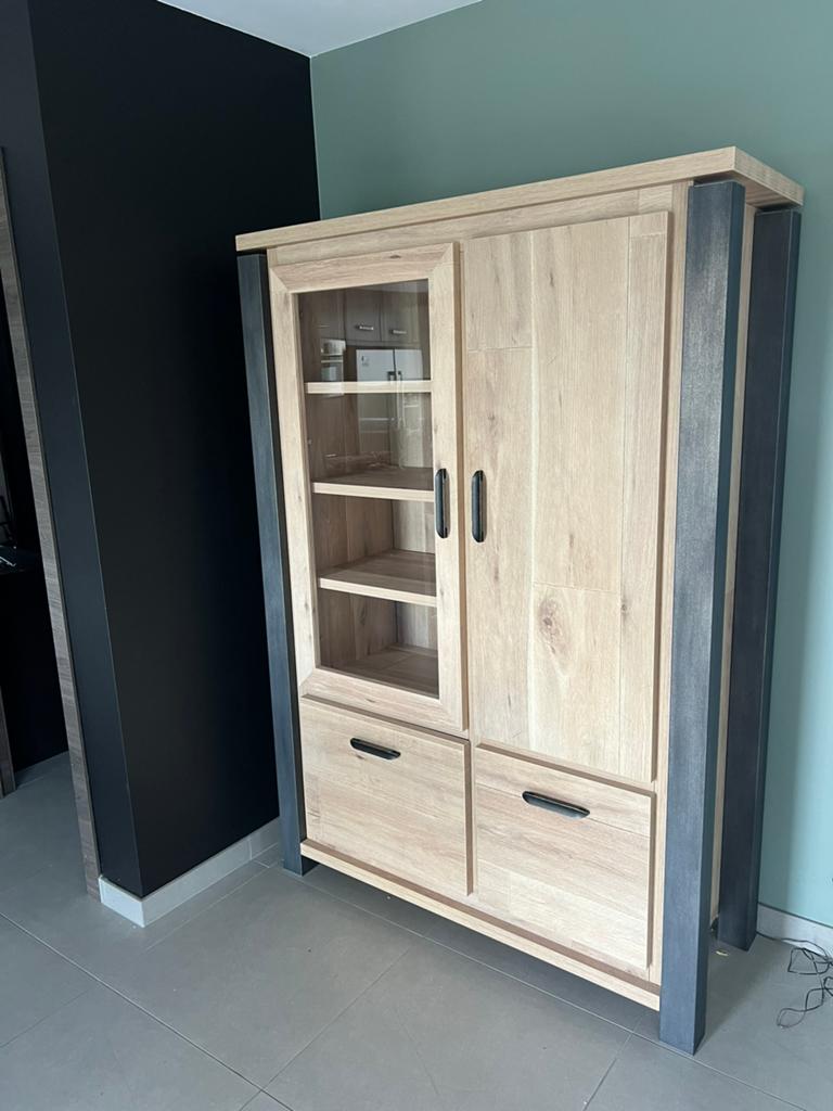 Vitrine/bar/dressoir met LED-verlichting, Huis en Inrichting, Kasten | Buffetkasten, Ophalen, Zo goed als nieuw