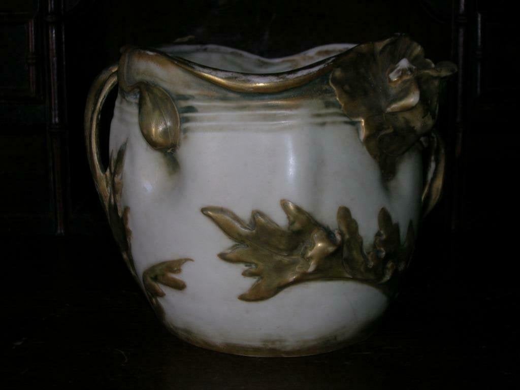 Vaas (wit met goud), Antiek en Kunst, Ophalen