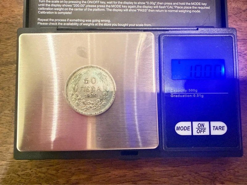 Pièce Bulgarie 50 Leva 1930 argent Tsar Boris III 10 g, Enlèvement ou Envoi, Bulgarie, Monnaie en vrac, Argent