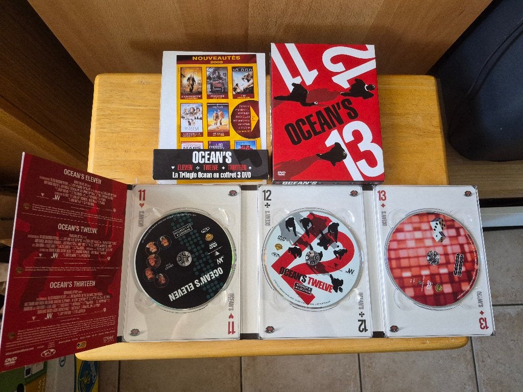 Coffret DVD Trilogie Ocean’s 11, 12 & 13, Tous les âges, Matériel bonus, Anglais, Néerlandais