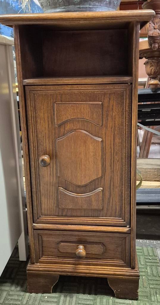 Houten kastje met lade en deurtje, Antiquités & Art, Antiquités | Meubles | Armoires, Enlèvement