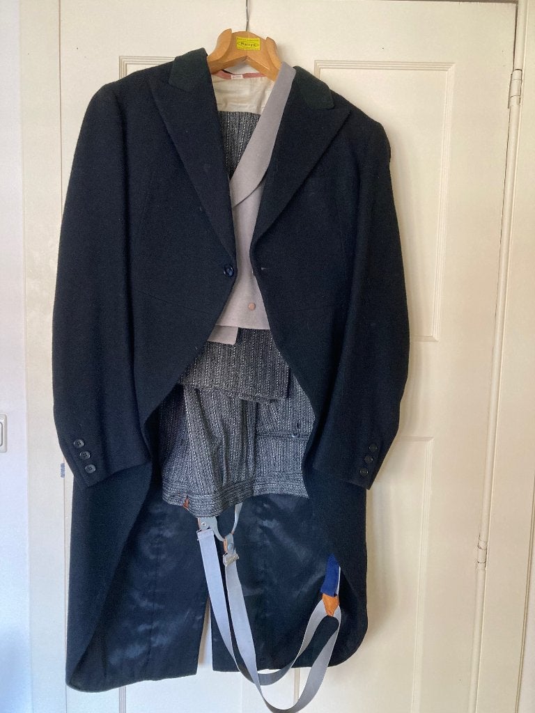 Ancien costume de cérémonie, queue de pie, Vêtements | Hommes, Enlèvement, Porté, Taille 52/54 (L), Vêtements
