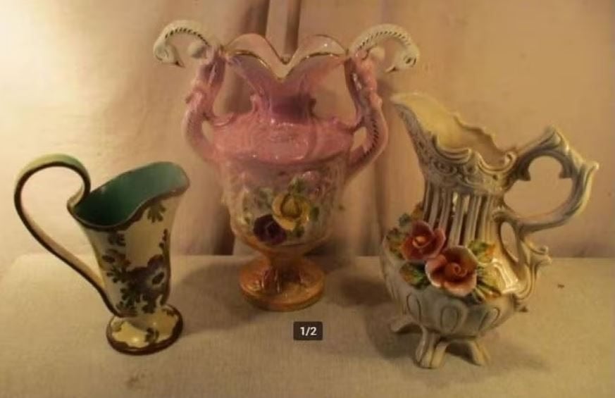 3 grote antieke Porseleine Kruiken, Ophalen of Verzenden