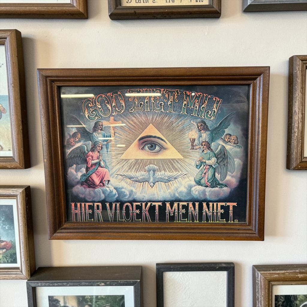cadre/décoratio vintage 'Les gens ne jurent pas ici', Enlèvement, Utilisé