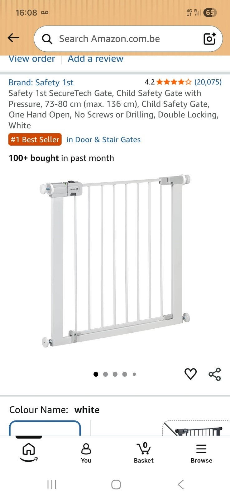 Porte d'escalier Safety 1st SecureTech, Enlèvement