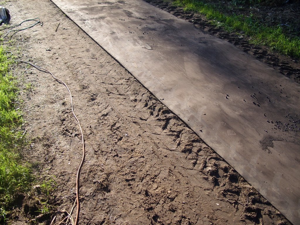 slijk beu/rubbermatten leggen, Opfok