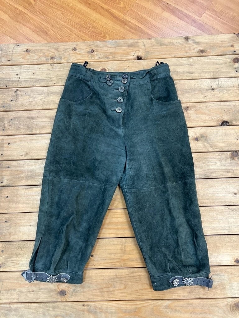 Stoere donkergroene echt leren dames lederhosen, Kleding | Dames, Maat 42/44 (L), Country Line, Ophalen of Verzenden, Zo goed als nieuw
