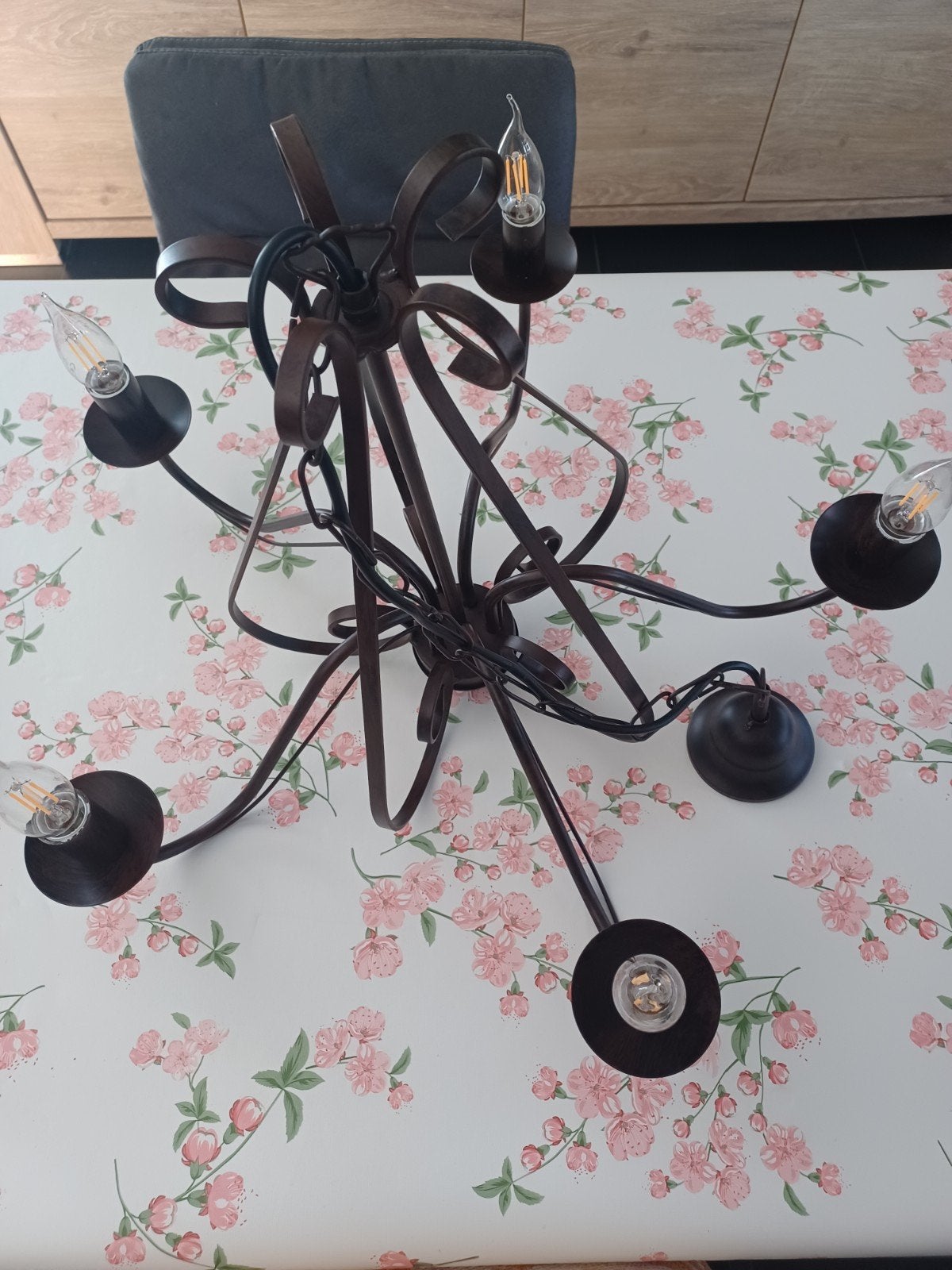 Luster/kroonluchter met ledlampen, koopje,zie info, Huis en Inrichting, Lampen | Kroonluchters, Ophalen