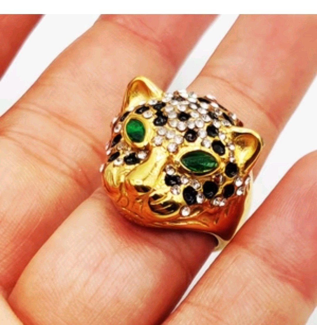 Bague jaguar zirconium, Bijoux, Sacs & Beauté, Bagues, Blanc, Or