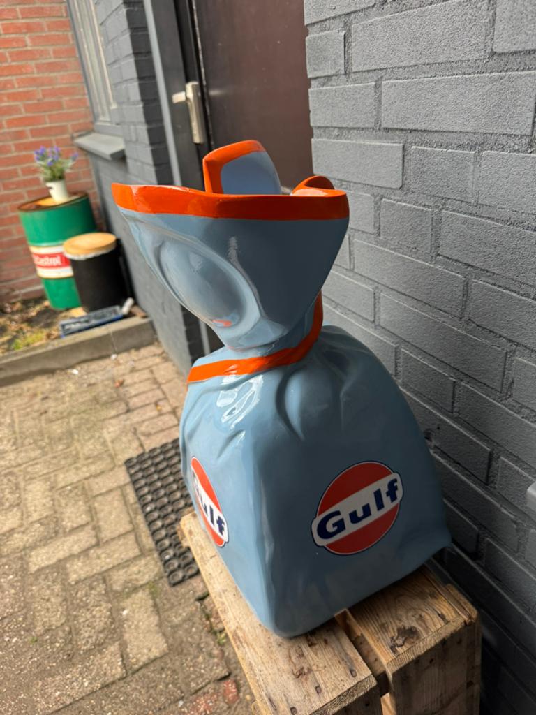 Gulf garage reclame beeld, Verzamelen, Ophalen, Zo goed als nieuw, Reclamebord