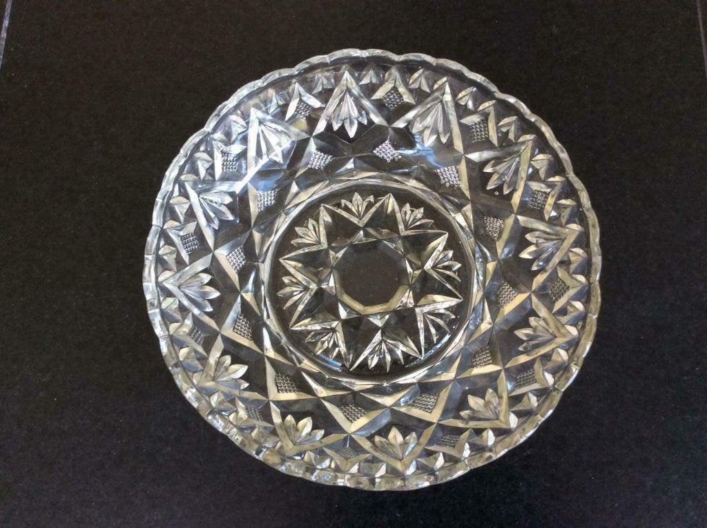 Glazen schaal - vintage - 25 cm diameter, Maison & Meubles, Cuisine | Vaisselle, Enlèvement ou Envoi, Utilisé, Vintage, Pichet