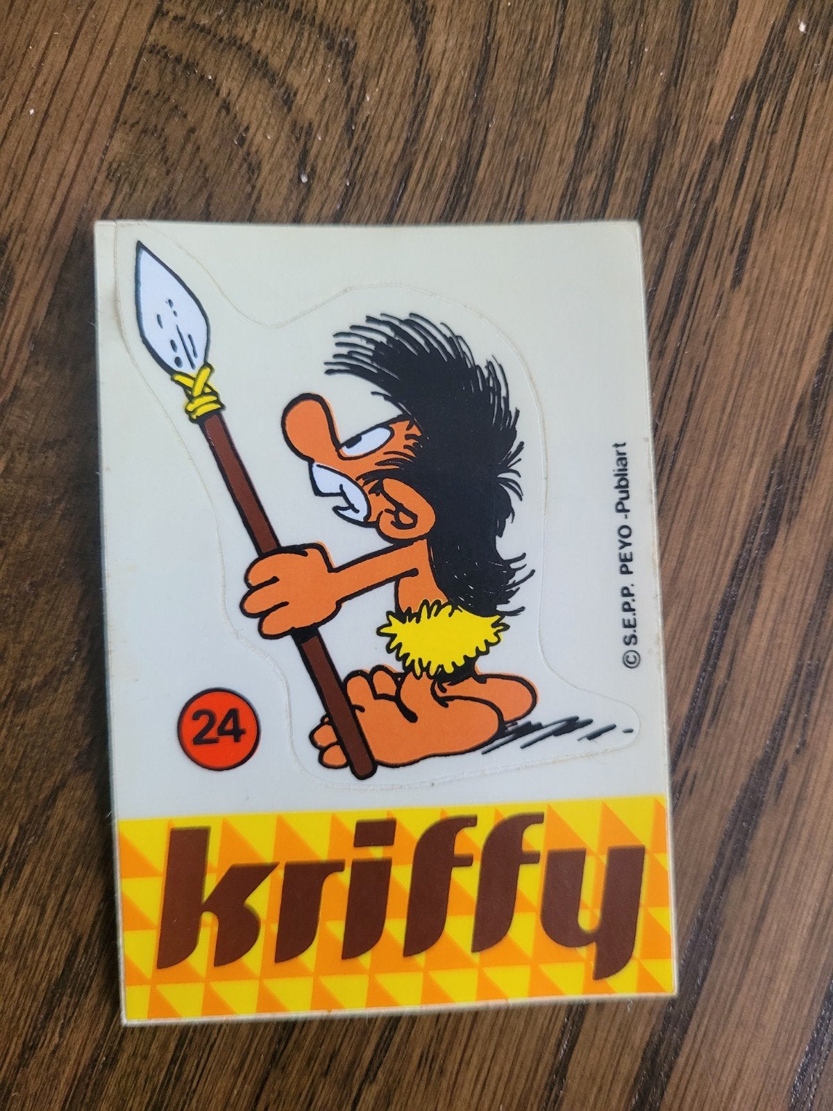 autocollant ancien Les Schtroumpfs Kriffy numéro 24, Collections, Enlèvement ou Envoi