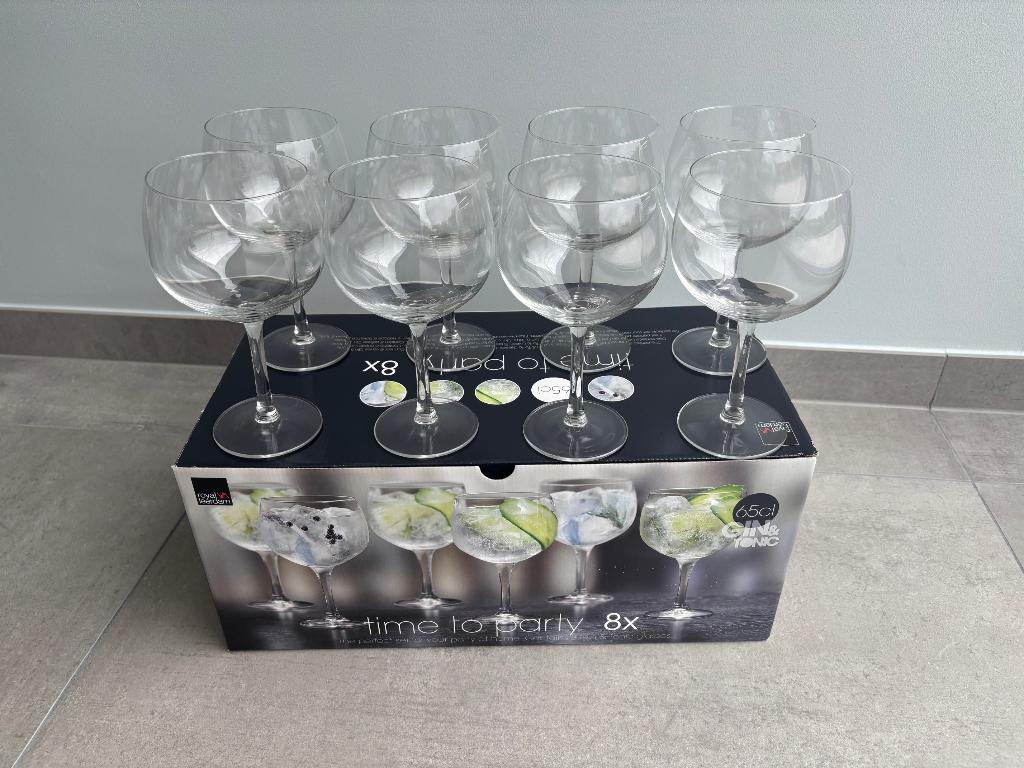 NIEUW Gin Tonic glazen: 8 stuks met doos - Royal Leerdam, Ophalen