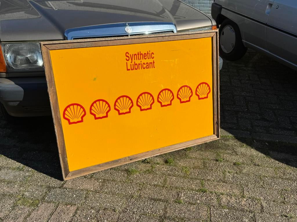 Oud SHELL reclamebord, Verzamelen, Ophalen, Gebruikt, Reclamebord