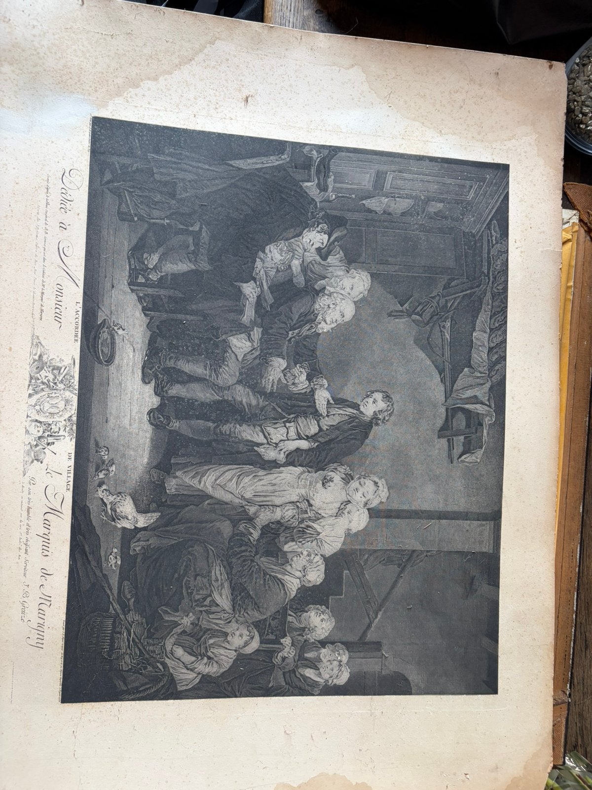 Gravure JJ Flipart 1770 naar schilderij van Greuze, Antiek en Kunst, Kunst | Etsen en Gravures, Gravure, Ophalen