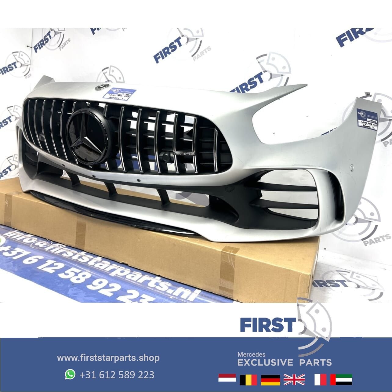 W190 BUMPER GTR AMG 2023 VOORBUMPER COMPLEET A1908853500 GTR, Gebruikt, -, Voor, Ophalen of Verzenden