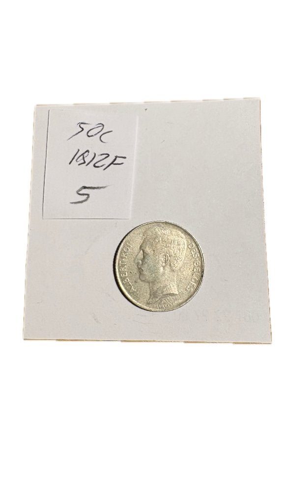 ALBERT I : Argent 50 CENTIMES 1912F, Enlèvement ou Envoi, Argent, Argent