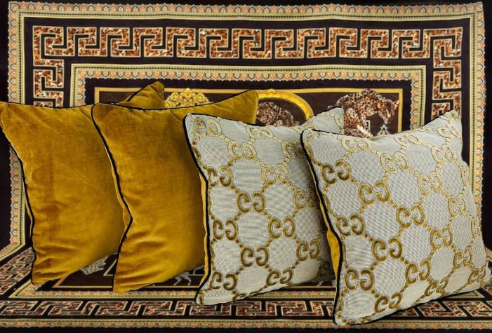 Ensemble de 4 taies d'oreiller Gucci de luxe, Enlèvement ou Envoi, Neuf