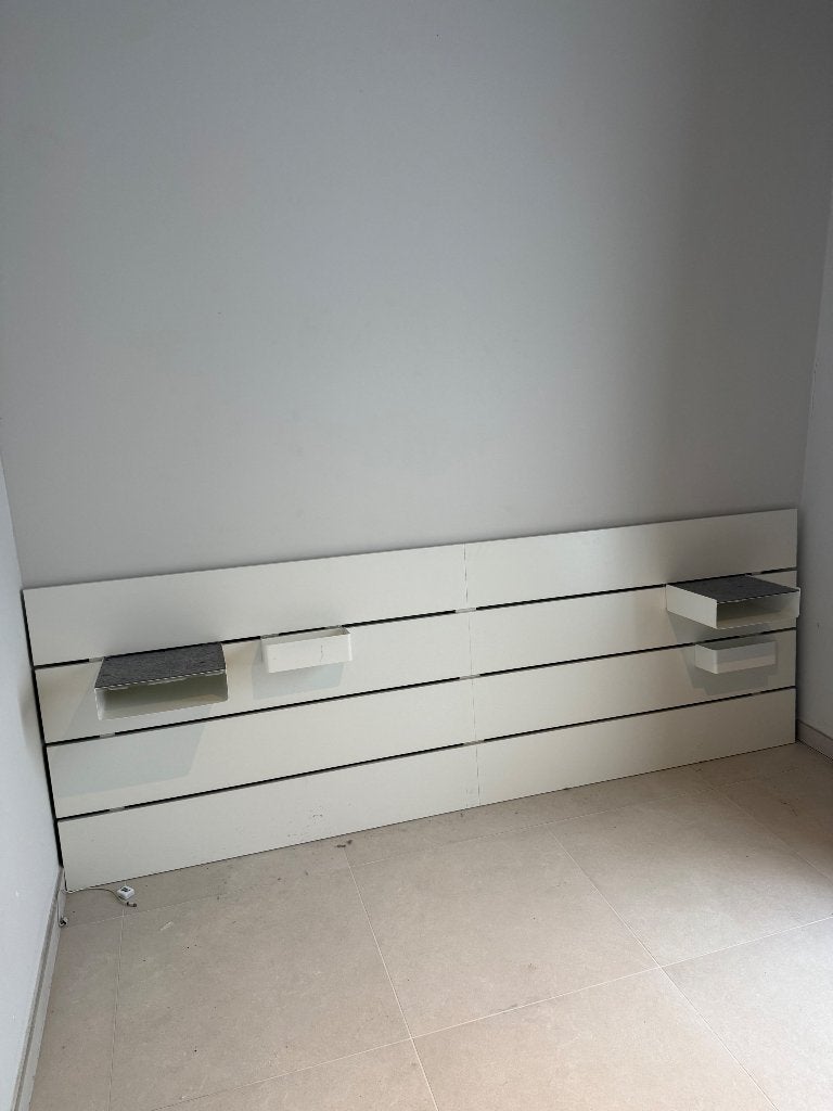 Hoofdeinde bed wit Ikea, Huis en Inrichting, Ophalen, 90 cm, Wit, Tweepersoons