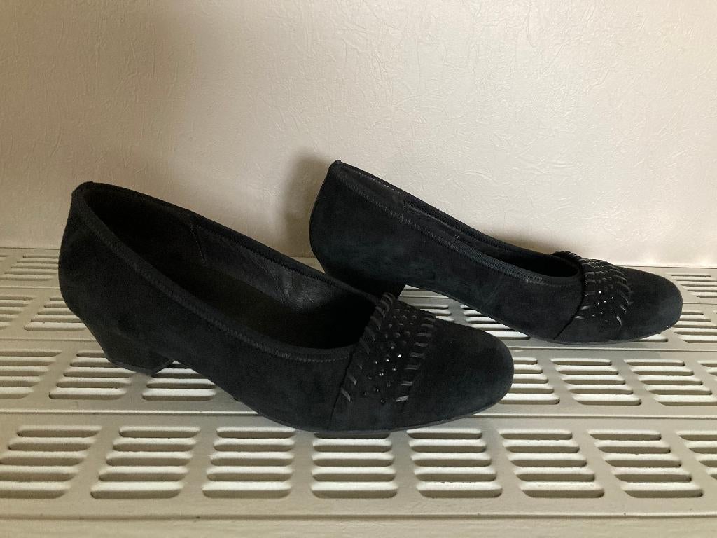 Zwarte schoenen in daim, Gabor, maat 39, 6H, Schoenen met lage hakken, Zwart, Gabor, Ophalen of Verzenden