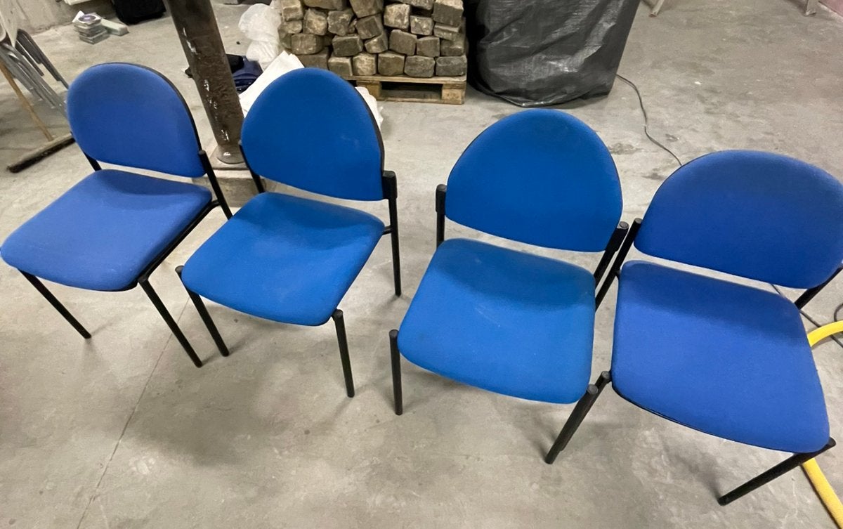Chaises bleues en tissu, Maison & Meubles, Chaises, Enlèvement, Bleu, Tissus, Cinq, Six Chaises ou plus