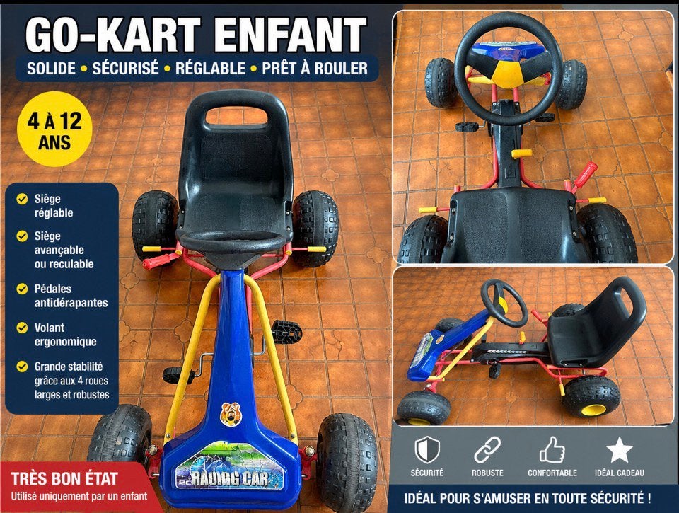 GO-KART À PÉDALES ENFANT – TRÈS BON ÉTAT – 80 €, Enfants & Bébés, Enlèvement, Utilisé