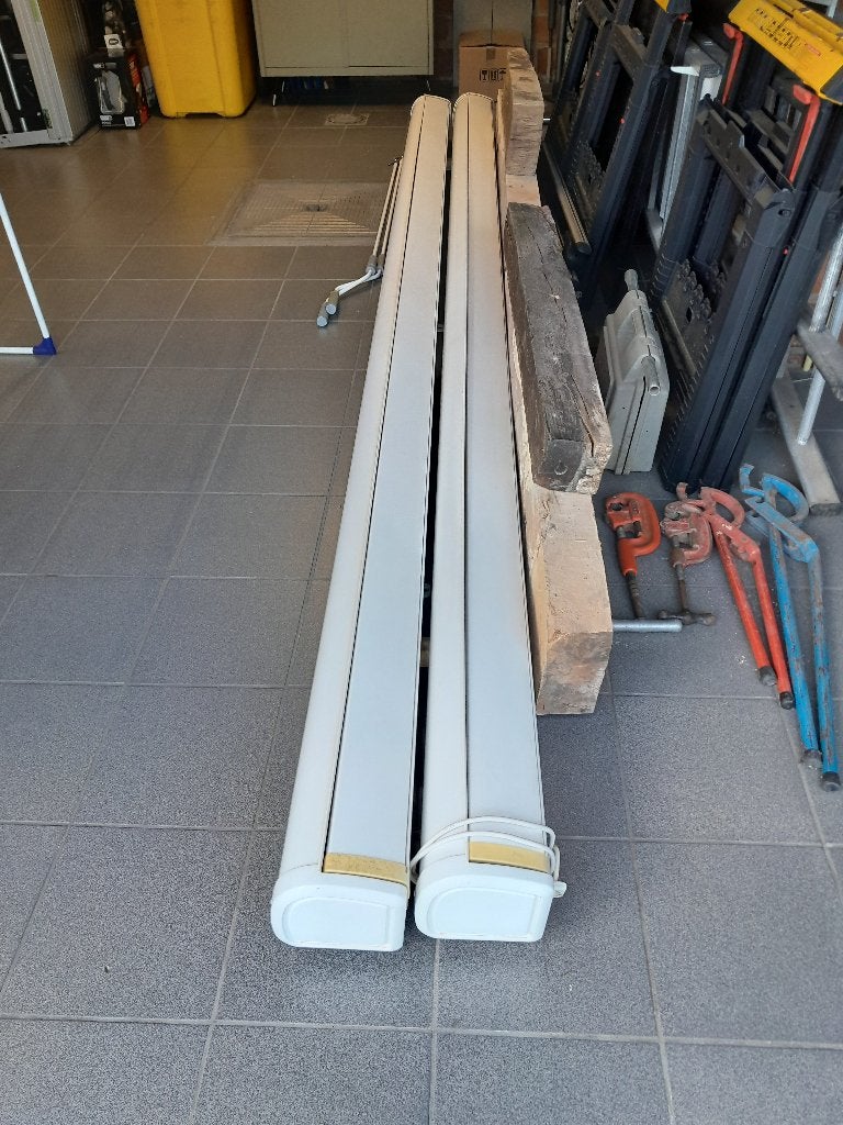 2 zonnetenten elektrisch 395cm, Tuin en Terras, Zonneschermen, Ophalen, Elektrisch, Zo goed als nieuw, 250 cm tot 450 cm
