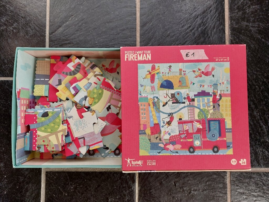 puzzel brandweer, Kinderen en Baby's, Ophalen, 10 tot 50 stukjes, Gebruikt, 2 tot 4 jaar