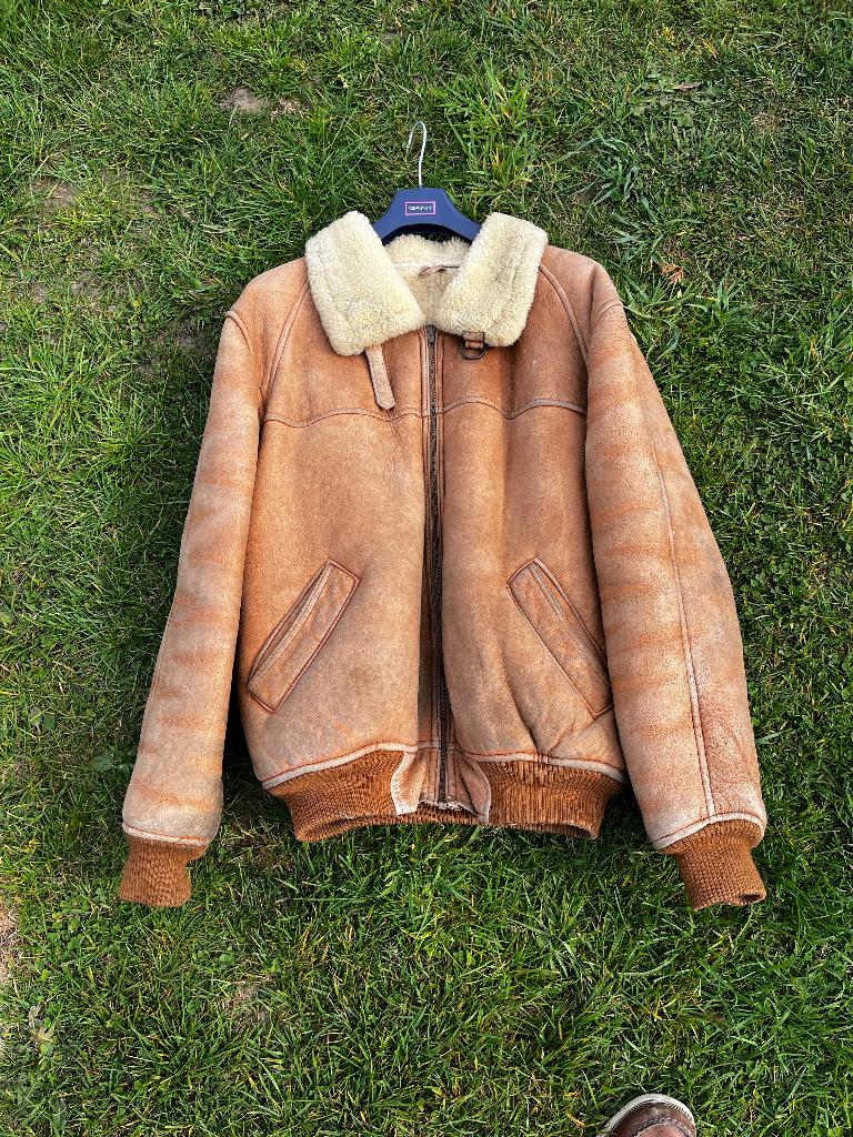 Leren jas - Vintage, Ophalen, Overige typen, Heren, Voir photo