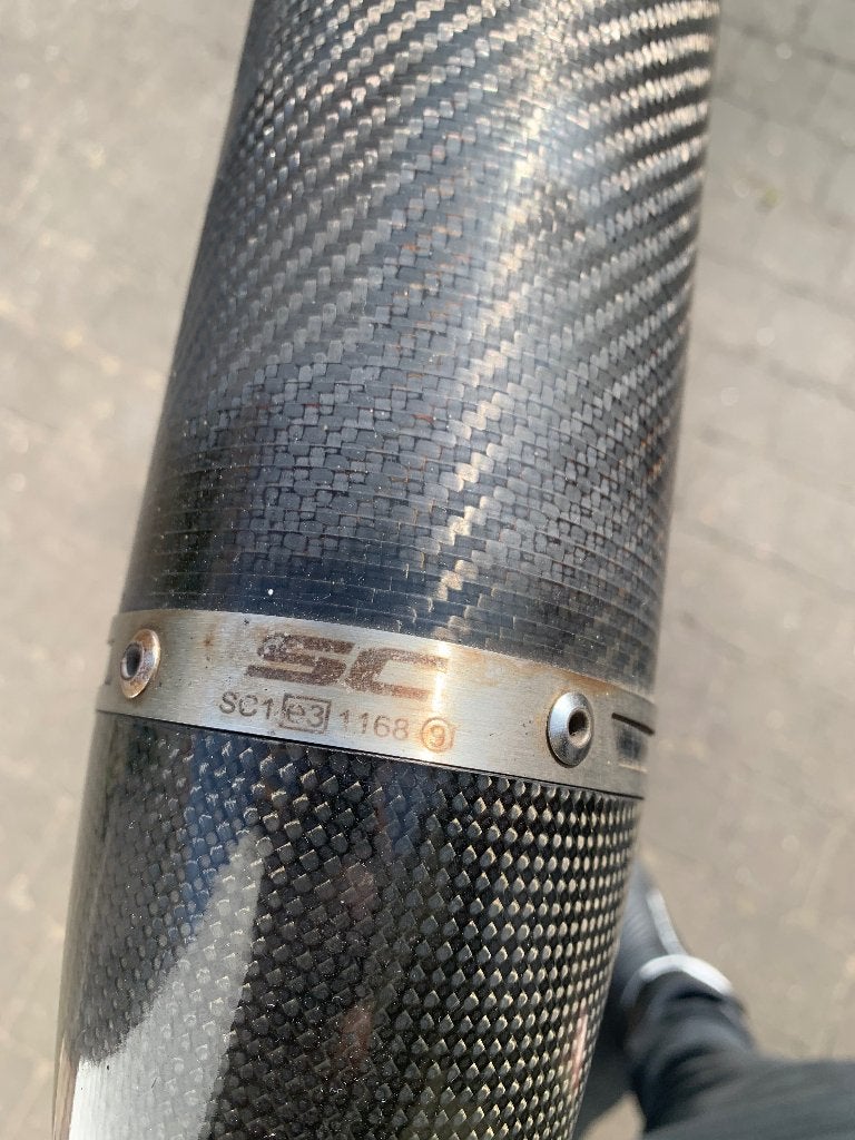 Sc project Carbon uitlaat voor BMW r1200GS LC en 1250, Motoren, Ophalen, Gebruikt