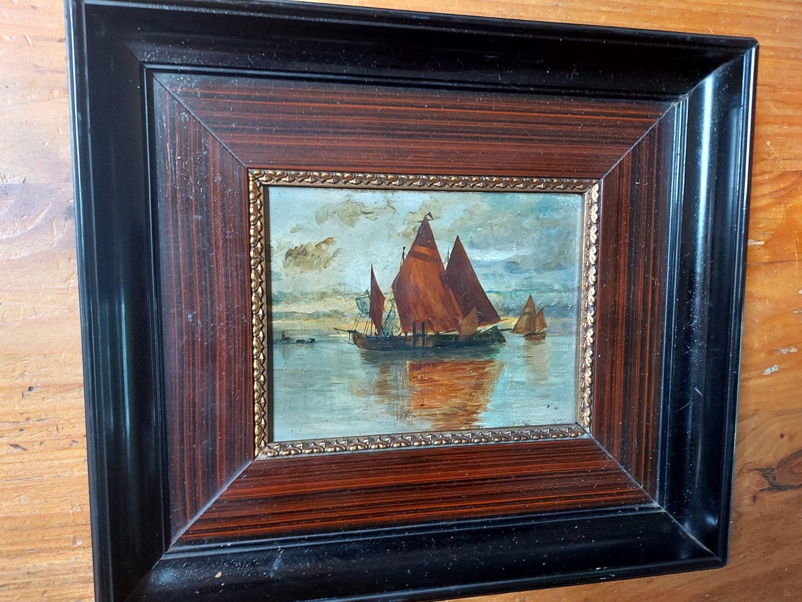 Marine op paneel, Antiquités & Art, Enlèvement ou Envoi, Panneau