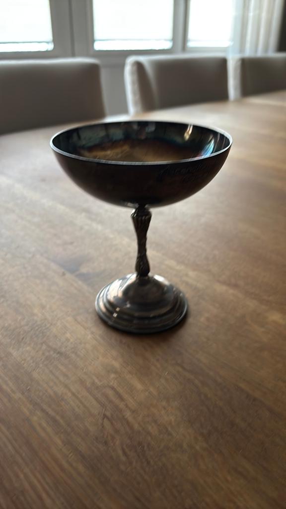 Verzilverde beker Wiskemann, Antiek en Kunst, Ophalen of Verzenden, Zilver