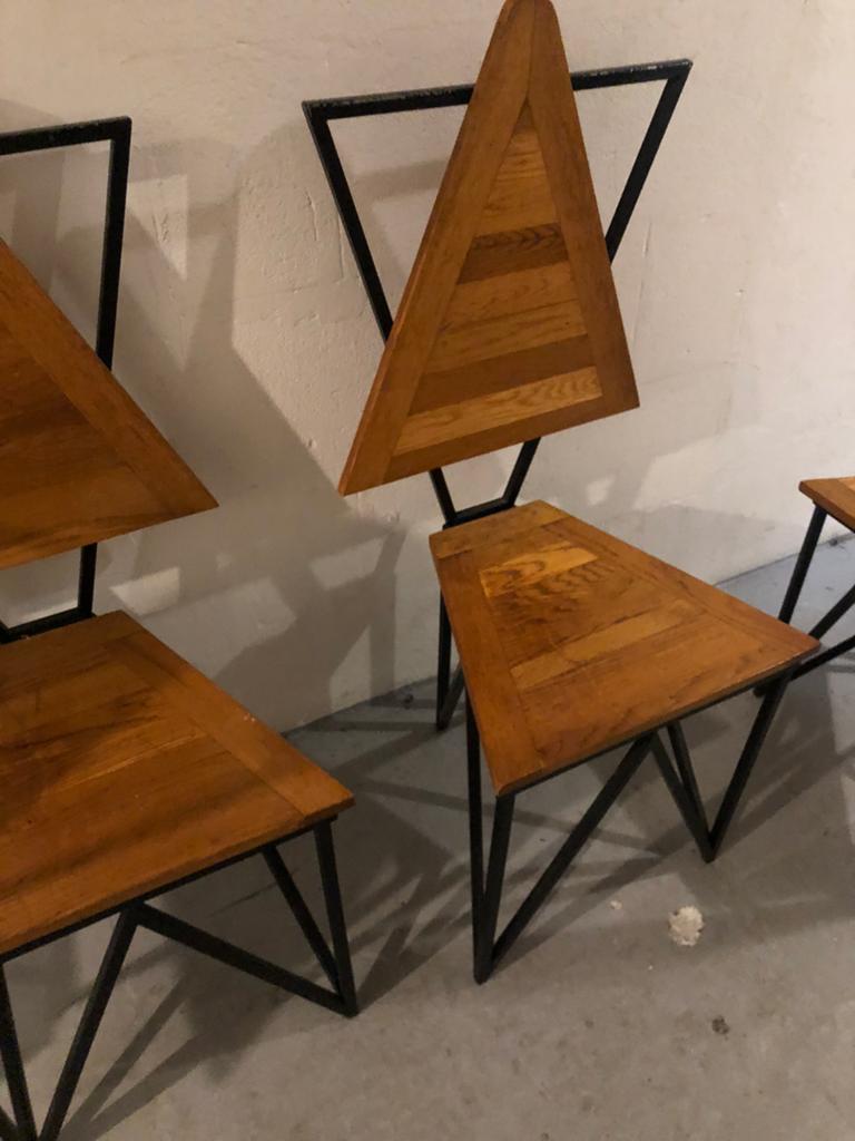 Chzise fer forgé et bois, Enlèvement, Bois, Vintage desugn, Noir