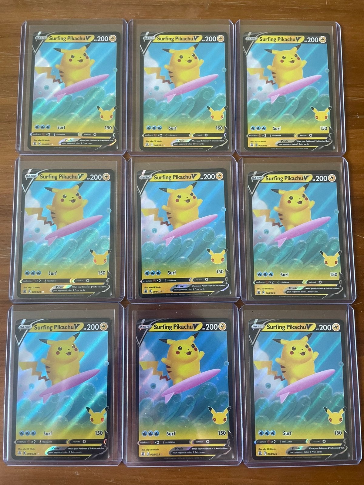 Surfing Pikachu V Celebrations, Ophalen of Verzenden, Nieuw, Losse kaart, Foil