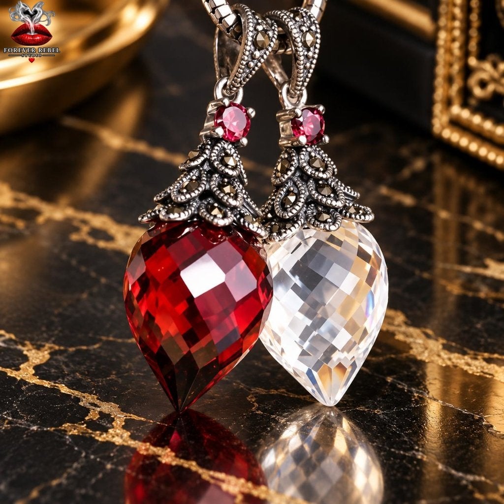 Belladonna - Druppel kristal - 925 Zilver, Verzenden, Nieuw, Met edelsteen, Zilver
