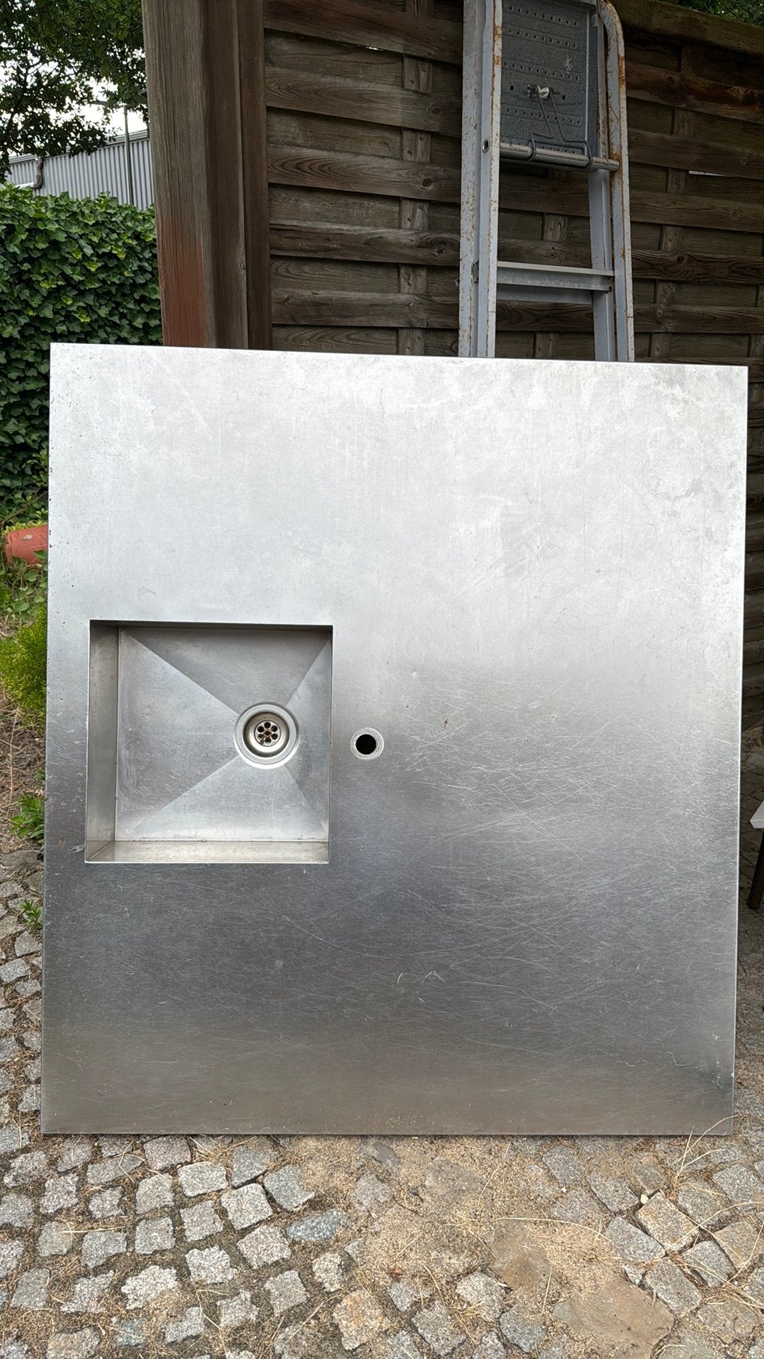 RVS Werkblad met Onderbouw Spoelbak | Compleet met Afvoer, Ophalen, Gebruikt