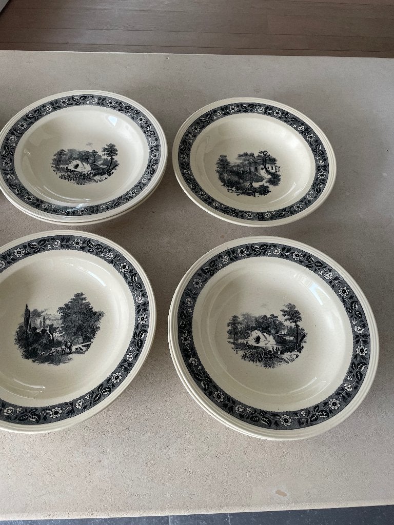Acht diepe borden Boch, Maison & Meubles, Cuisine | Vaisselle, Assiettes(s), Comme neuf, Enlèvement, Autres styles