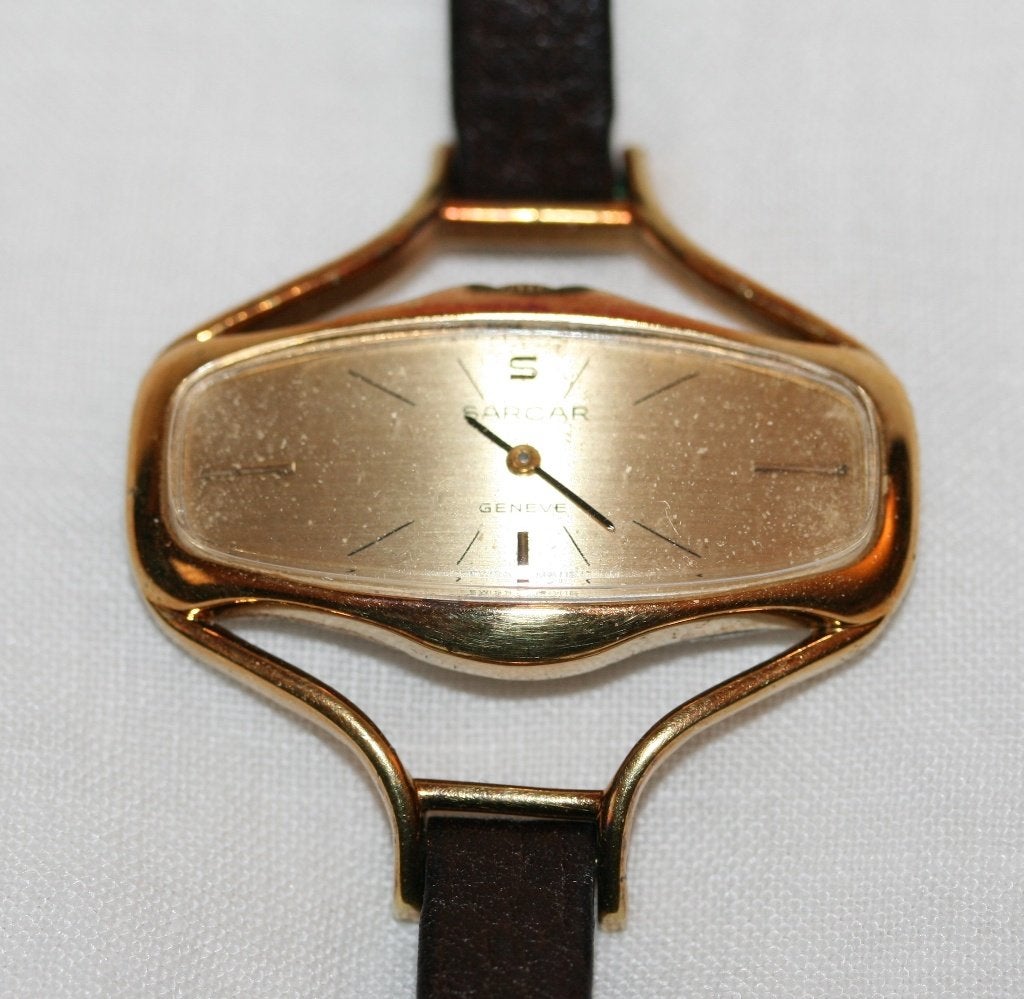 SARCAR Swiss made mechanisch horloge 10 kt gold plated, Handtassen en Accessoires, Horloges | Dames, Ophalen of Verzenden, Polshorloge